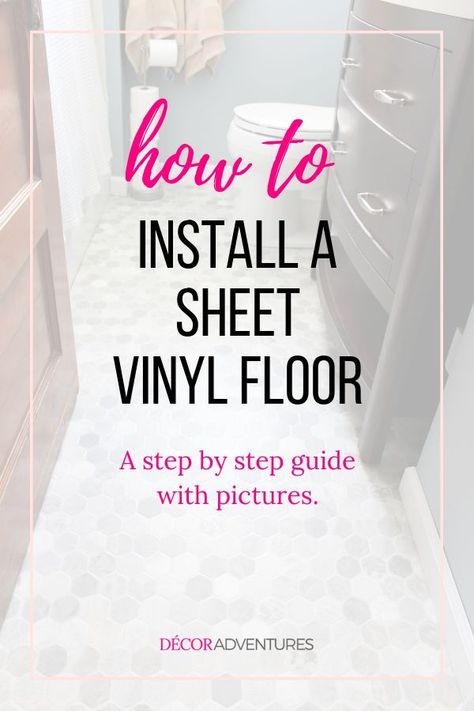 How To Install Vinyl Sheet Flooring, Vinyl Sheet Flooring Bathroom, Diy Vinyl Flooring, Vinyl Bathroom Flooring, Diy Floors, Vinyl Flooring Sheet, Vinyl Flooring Bathroom, Sheet Flooring, Vinyl Sheet Flooring