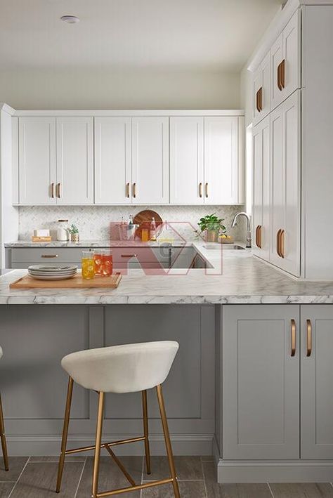 Madison Pewter Kitchen Cabinets | Our cabinets are designed with high-quality materials to withstand the warm conditions. Pewter Kitchen Cabinets, Pewter Kitchen, Grey Floors, Gold Kitchen Hardware, Pewter Paint, Off White Cabinets, Small Galley Kitchen, Classic Cabinets, Kitchen Cabinet Kings