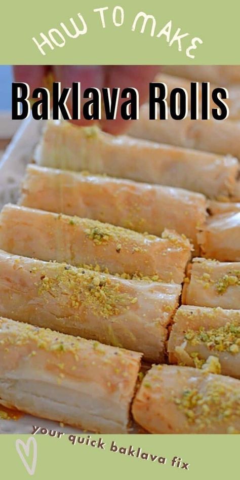 Baklava Recipe Middle Eastern, Baklava Recipes, Baklava Rolls, Best Baklava Recipe, Baklava Recipe Easy, Exotic Recipes, Phyllo Dough Recipes, Phyllo Recipes, Happy Habits