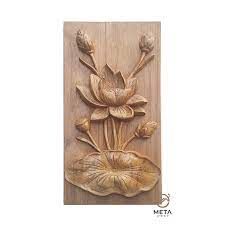 Lotus Wood Carving, Lotus Sculpture, Carved Wooden Panels, Lotus Bud, Wood Art Projects, Handcrafted Pottery, Wooden Wall Panels, Recycled Garden, Chip Carving