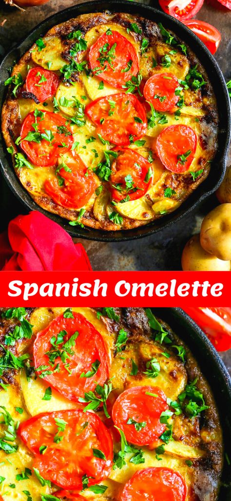 Spanish Omelette Recipe Breakfast, Vegetarian Omelette Recipe, Spanish Omelette Recipe Spain, Spanish Eggs Recipe, Spanish Omlet Recipes Easy, Spanish Omlet Recipes, Brunch Omelette, Low Carb Spanish Food, Spanish Omelet