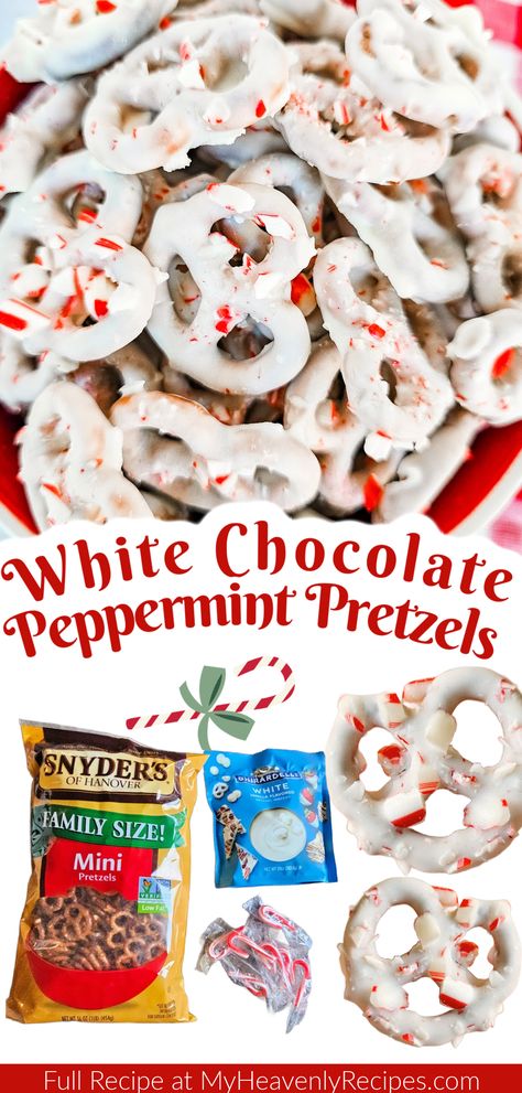 peppermint pretzels Candy Cane Snacks, Christmas Pretzel Treats Simple, Easy Christmas Treats Pretzels, White Chocolate Christmas Tree Pretzels, Cheap Christmas Treats, White Chocolate Peppermint Rice Krispie Treats, Pretzel Christmas Trees, White Chocolate Peppermint Pretzels, Candy Cane Treats