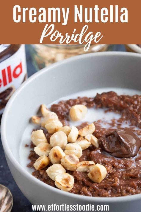 Nutella Breakfast, Apple Breakfast Recipes, How To Make Nutella, Oatmeal Flavors, Breakfast Sausage Recipes, Vegan Nutella, Egg Recipes For Breakfast, Chocolate Hazelnut Spread, Vegan Peanut Butter