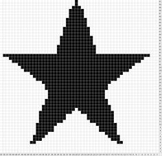 Crochet Star Grid Pattern, Crochet Star Graph, Crochet Star Grid, Star Pixel Grid, Star Grid Pattern, Star Alpha Pattern, Star Knitting Pattern, Star Crochet Pattern, Useful Items