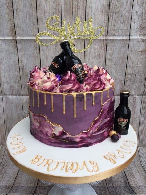 Baileys Birthday Cake Ideas, Baileys Cake Decoration, Money Birthday Cake, Money Birthday, Baileys Cake, Cool Gingerbread Houses, Wine Cake, Beer Cake, 18th Birthday Cake