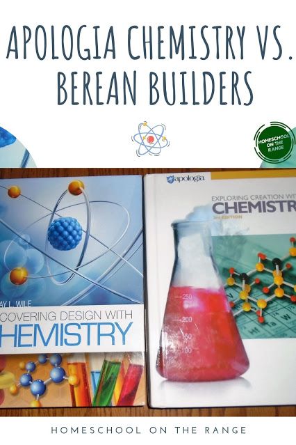 High School Chemistry - Apologia vs. Berean Builders Homeschool Science Experiments, Science Unit Studies, Homeschool Science Curriculum, High School Chemistry, Teaching Chemistry, Chemistry Experiments, Science Activities For Kids, Homeschool High School, Love Math