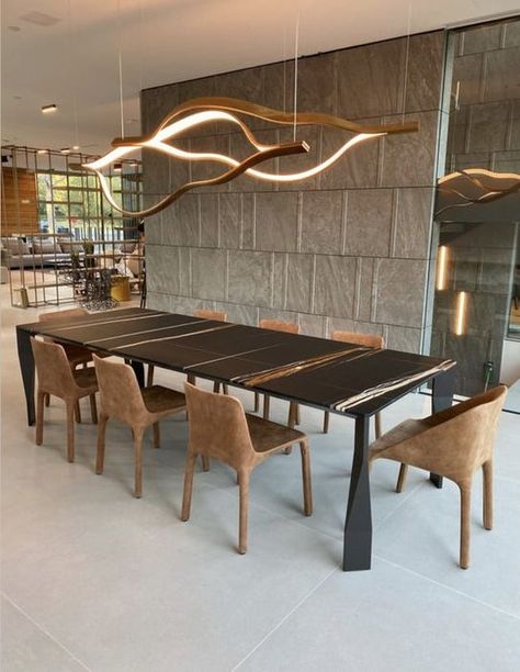 Modern Dining Table Chandelier, Bespoke Interior Design, Dinning Table Light, Projects Design, Lustre Design, Bespoke Lighting, Led Light Fixtures, Luxury Chandelier, White Lamp Shade