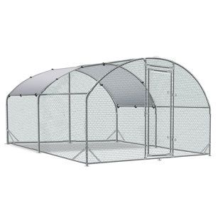 Huge Chicken, Chicken Coop Large, Metal Chicken Coop, Walk In Chicken Run, Land Turtles, Walk In Chicken Coop, Chicken Pen, Poultry Cage, Chicken Run