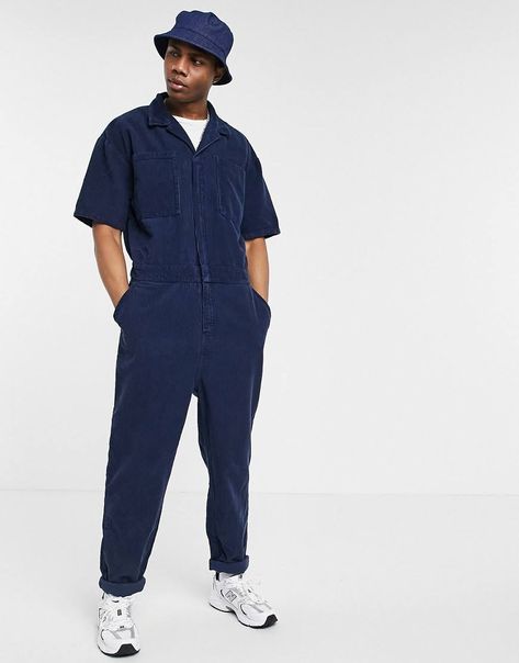 Boiler Suit Street Style, Boilersuit Outfit, Mens Overalls Outfits, Boiler Suit Outfit, Denim Boiler Suit, Dungaree Outfit, Overalls Outfits, Style Bleu, Asos Men