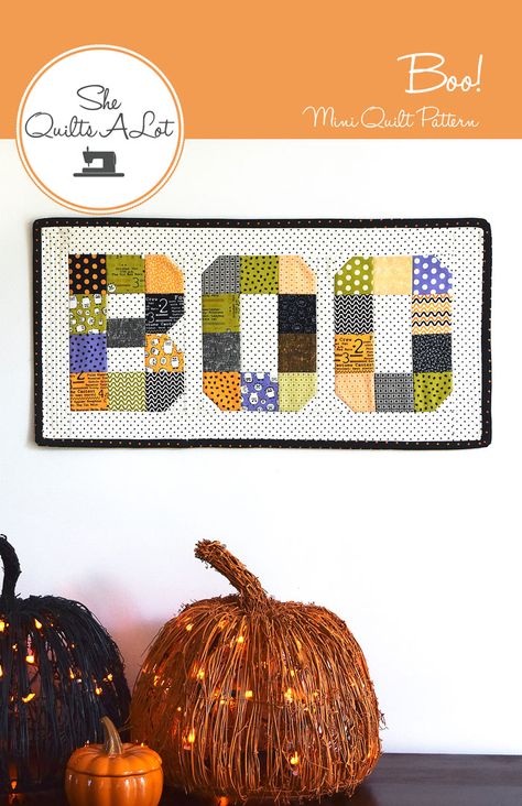 Halloween Quilt Patterns, Fall Quilt Patterns, Mini Quilt Patterns, Halloween Sewing, Halloween Table Runners, Quilt Pattern Download, Fall Sewing, Holiday Quilts, Fall Quilts