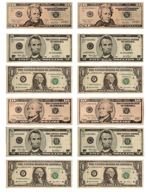 Fake Money Printable, Play Money Template, Printable Play Money, Printable Money, Teaching Money, Money Template, Money Printables, Bill Template, Fake Money