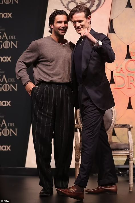 Fabien Frankel And Matt Smith, Fabian Frankel, Fabien Frankel, Comfort Series, House Of The Dragon, Navy Suit, Hbo Series, Looking Dapper, House Of Dragons