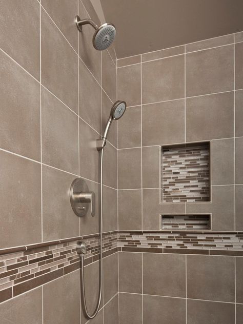 Is your shower a catchall for shampoo, soap and razors? Get expert tips for using storage systems, designing built-in shelves and making the most of your shower space. Cheap Bathroom Remodel, Bathroom Remodel Cost, Tile Remodel, Cheap Bathrooms, Shower Fixtures, Bathroom Remodel Designs, Bathroom Remodel Shower, Bathroom Redo, Shower Remodel