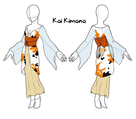 Koi Kimono by LadyOfTheDragons Koi Fish Haori, Koi Fish Outfit Design, Koi Kimono, Koi Fish Clothes, Koi Fish Inspired Fashion, Anime Koi Fish, Koi Fish Kimono, Koi Fish Costume, Koi Mermaid