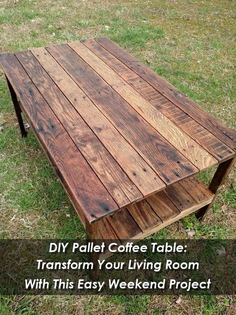 Discover how to transform your living room with a stunning DIY pallet coffee table. This easy weekend project guides you through creating a stylish, functional piece that adds a rustic charm to any space. Perfect for beginners and seasoned DIY enthusiasts alike, this step-by-step tutorial ensures you achieve beautiful results with minimal effort. Pallet Side Table Diy, Storage Living Room Wall, Diy Pallet Coffee Table, Design Living Room Ideas, Wooden Pallet Table, Pallet Side Table, Storage Living Room, Easy Weekend Projects, Rustic Living Room Furniture