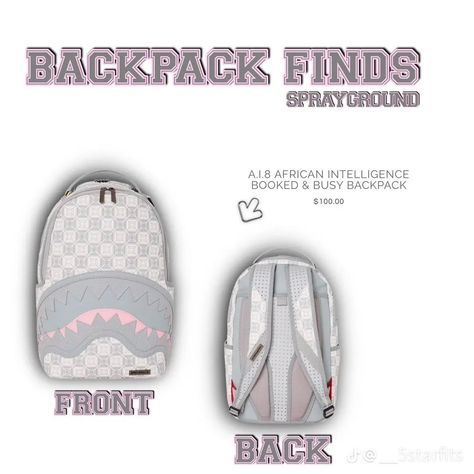 Sprayground Backpack Ideas, Baddie Stuff From Amazon, Baddie Backpacks For School, Pink Sprayground Backpack, Spray Ground Backpack, Sprayground Backpack, Pretty Backpacks, Cute Backpacks For School, Spray Ground