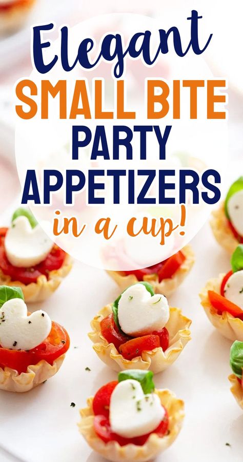 Elegant Small Bite Party Appetizers In A Cup - need elegant appetizer for party events? These small bites are perfect appetizer bites in a cup! Small Bites For Wedding, Coctail Bites Appetizers, Appetizers In A Cup, Scoops Appetizers, Appetizer For Party, Phyllo Cup Appetizers, Rv Snacks, Easy Party Snacks, Cup Appetizers