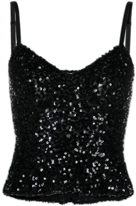 Sparkly Tops Night Out, Black Concert Outfits, Black Concert Outfit, Black High Fashion, Black Tulle Top, Black Glitter Top, Black Going Out Tops, Cutout Tops, Sparkly Tank Top