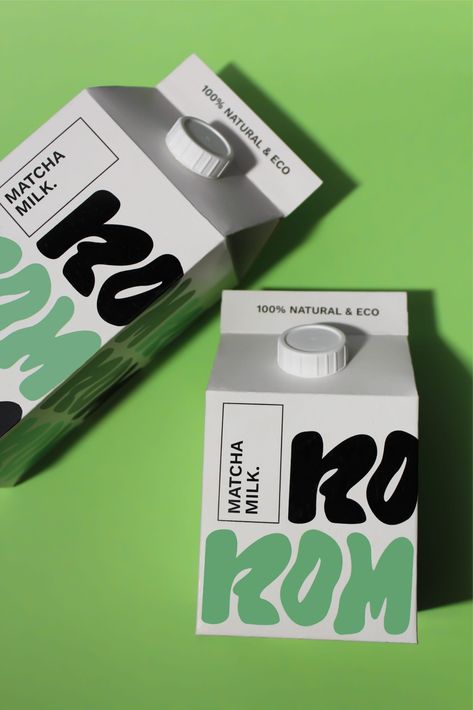 Oat Milk Packaging, Boba Packaging, Milk Box Design, Milk Carton Packaging, Milk Carton Design, Milk Packaging Design, Matcha Milk, Carton Design, Milk Brands