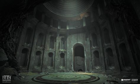 Sith Temple Concept Art, Ruin Concept Art, Star Wars Environment, Star Wars Fallen Order, Interior Concept Art, Star Wars Jedi Fallen Order, Jedi Fallen Order, Fallen Order, Environment Painting