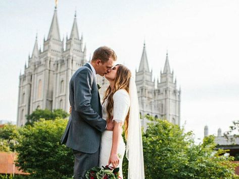 Mormon Wedding Reception, Mormon Wedding Dresses, Mormon Wedding, Modest Wedding Dresses With Sleeves, Salt Lake Temple, Wedding Day Tips, Handsome Groom, Wedding Traditions, My Wedding Day