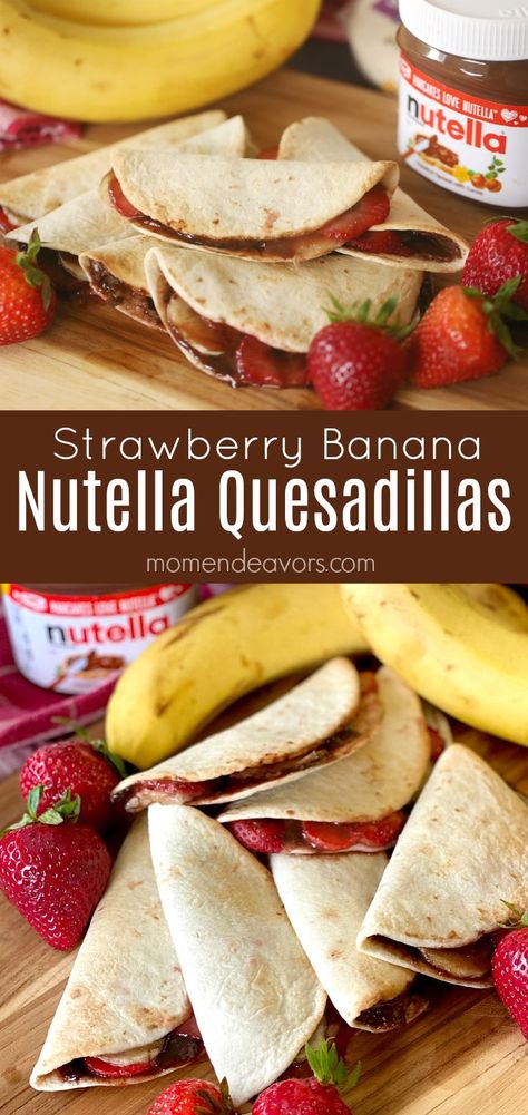 Quesadillas Breakfast, Easy Lunches For Kids, Kids Lunch Box Meals, Lunch Ideas For Kids, Easy Snacks For Kids, Kids Lunch Recipes, Banana Nutella, Healthy Lunches For Kids, Toddler Lunches