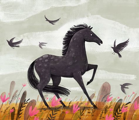 Horse Illustration, Equestrian Art, Horse Drawing, Horse Drawings, Illustration Artwork, Childrens Illustrations, Horse Art, A Horse, Children Illustration