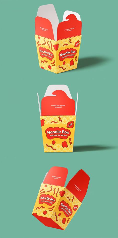 Noodle Box Mockup Noodle Box Design, Noodles Packaging Design, Noodle Packaging, Noodle Design, Pasta Box, Konjac Noodles, Cup Noodles, Box Packaging Design, Box Mockup