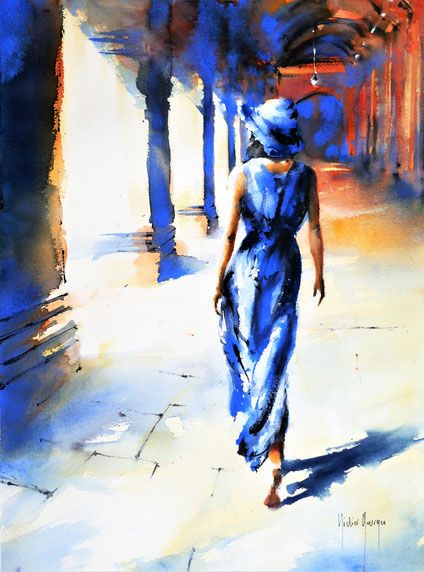 l'atelier d'aquarelle - Didier Georges aquarelliste People Figures, Painting People, Pastel Drawing, Painted Pots, Abstract Canvas Art, Figure Painting, Abstract Canvas, Pen And Ink, Watercolor Painting