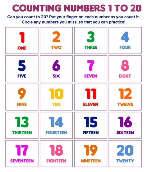 Counting Activities Preschool 1-20, Count To 20 Worksheets, Number 1 To 20 Worksheets, Numbers English Worksheet, Number Chart 1-20, Numbers From 1 To 20 Worksheets, Number Words Worksheets 1-20, Counting 1-20 Worksheets, Numbers 10 To 20 Worksheet