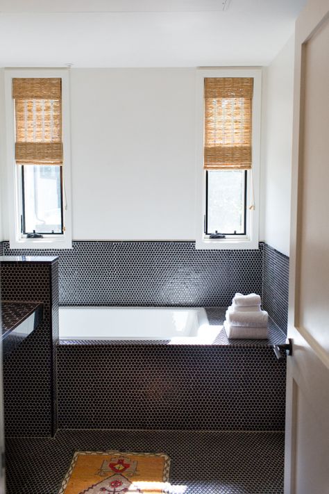 Hotel Saint Cecilia, East Hampton Houses, Saint Cecilia, Grey Bathroom Tiles, Bathroom Addition, Bathroom Tub Shower, Master Bath Remodel, Bathroom Tub, Bathroom Floor Tiles