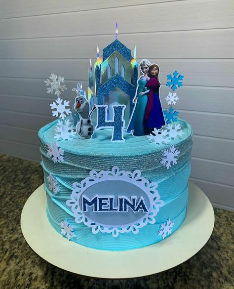 Diy Frozen Cake, Pastel Frozen, Bolo Frozen, Frozen Theme, Frozen Cake, Frozen Birthday, Balloon Decorations Party