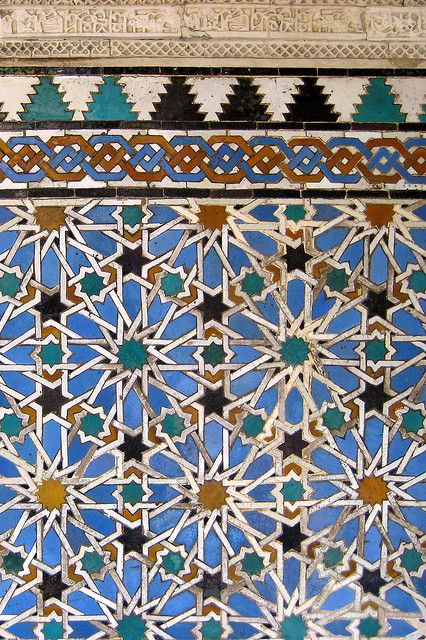 Moroccan tiles Alcazar Seville, Islamic Tiles, Islamic Patterns, Spanish Tile, Seville Spain, Islamic Art Pattern, Islamic Design, Tile Pattern, Tile Work