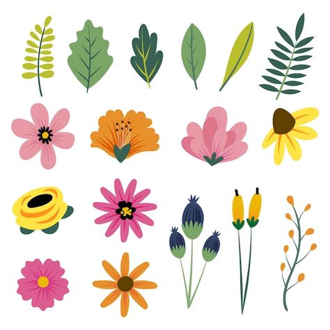 Small Flower Illustration, Flower Types Drawing, Cartoon Flowers Drawing, Spring Flower Drawing, Simple Flower Illustration, Flower Illustration Simple, Cute Flower Illustration, Easy To Draw Flowers, Diy Flower Decorations