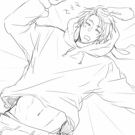 Lineart Drawing Anime, Anime Boy Poses Reference Base, Sleeping Reference, Sleeping Drawing, Drawing Anime Bodies, Manga Drawing Tutorials, Body Reference Drawing, Body Pose Drawing, 캐릭터 드로잉