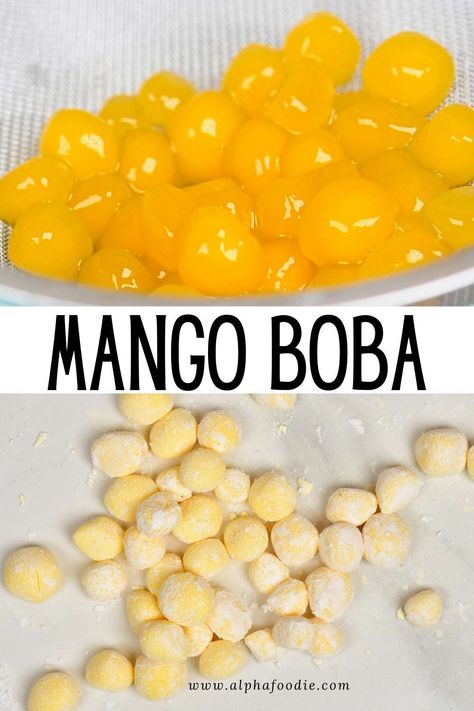 Mango Boba Tea, Boba Mango, Mango Bubble Tea, Mango Tapioca, Mango Boba, Tapioca Recipes, Boba Recipe, Boba Tea Recipe, Bubble Tea Recipe