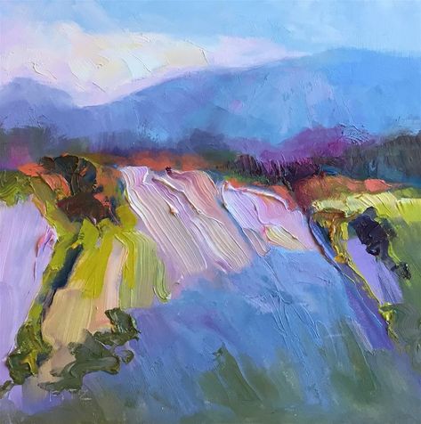 Jenne Fitzgerald, Montana Painting, Montana Art, Countryside Paintings, Flower Mountain, Art Humor, Richard Diebenkorn, Cy Twombly, Tattoos Art