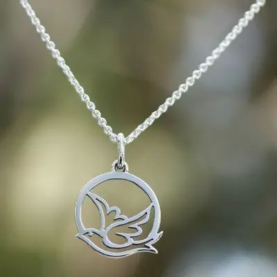 Silver Bird Necklace, Peace And Calm, Dove Necklace, Diamond Pendants Designs, Handmade Gold Jewellery, Silver Bird, Silver Gold Jewelry, Necklaces Pendant, Jewelry Photoshoot