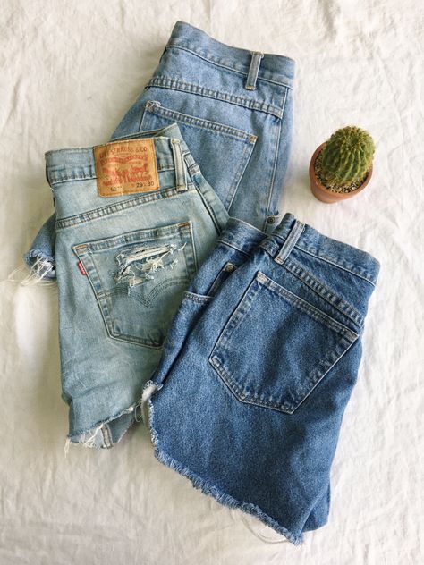 Levi distressed shorts • high waist shorts • flatlay • flat lay • summer trends • vibes Flat Lay Ideas Clothing, Boutique Flat Lays, Boutique Flat Lay Ideas, Clothing Layout Flat Lay, Flat Lays Clothing, Online Selling Clothes Photography, Clothing Flat Lay Ideas, Shorts Flatlay, Clothes Flatlay Ideas