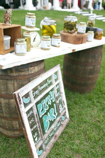 Pickle Bar, Crepe Bar, Parfait Bar, Wedding Food Bars, Open Bar Wedding, Caramel Apple Bars, Apple Bars, Bar Station, Rustic Wedding Reception