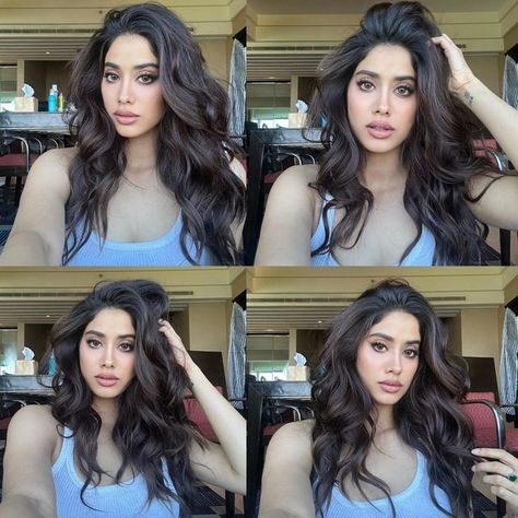 Janhvi Kapoor on Instagram: "It was a good day for selfiezzzz" Janhvi Kapoor Hair, It Was A Good Day, Jhanvi Kapoor, Describe Her, Pretty Nose, Music Concert Posters, Janhvi Kapoor, Brown Skin Makeup, Beautiful Film