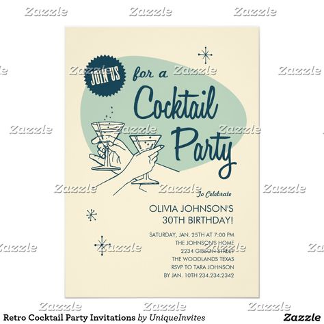 Retro Cocktail Party Invitations Wedding Cocktail Party Invitations, Retro Cocktail Party, Cocktail Party Invitations, Christmas Cocktail Party, Cocktail Party Invitation, Wedding Cocktail Party, Retro Cocktail, Margarita Cocktail, Retro Birthday