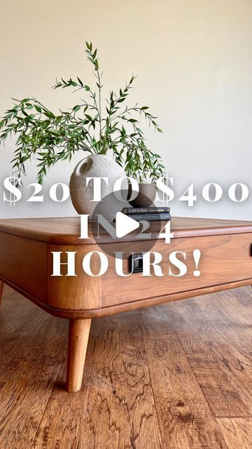 Erin Shuford • DIY Furniture Flips • MCM Refinishing on Instagram: "Need to make some extra 💰? Hate your old furniture and want to update it? Give furniture flipping a try!  Comment the word FLIP to get a list of the products I used sent straight to your DMs!  #furnitureflipping #furnitureflipper #furnitureflip #potterybarn #potterybarndupe #mcm #midecenturymodern #coffeetable #coffeetabledecor" Furniture Legs Ideas Wood, Mcm Coffee Table Makeover, Diy Mcm Coffee Table, Diy Mcm Decor, Coffee Table Flip, Mcm Diy, Mcm Coffee Table, Mcm Table, Diy Furniture Flip