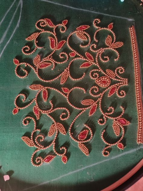 For enquiries msg me Aari Work Kodi Design, Aari Kodi Design Blouse, Kodi Design Aari Work, Kodi Design, Aari Design, Latest Bridal Blouse Designs, Simple Embroidery Designs, Design Blouse, Bridal Blouse