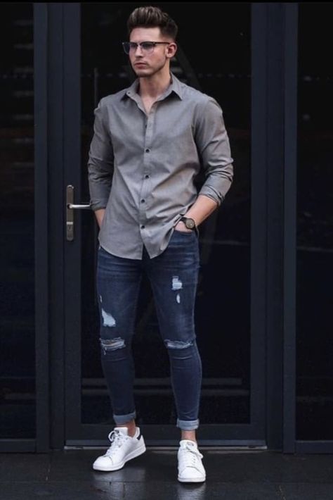 Outfit Guys, Mens Dress Outfits, Jeans Outfit Men, Men's Dress Shirts, Formal Men Outfit, Mens Casual Outfits Summer, Men Fashion Casual Shirts, Stylish Men Casual, Mens Casual Dress Outfits