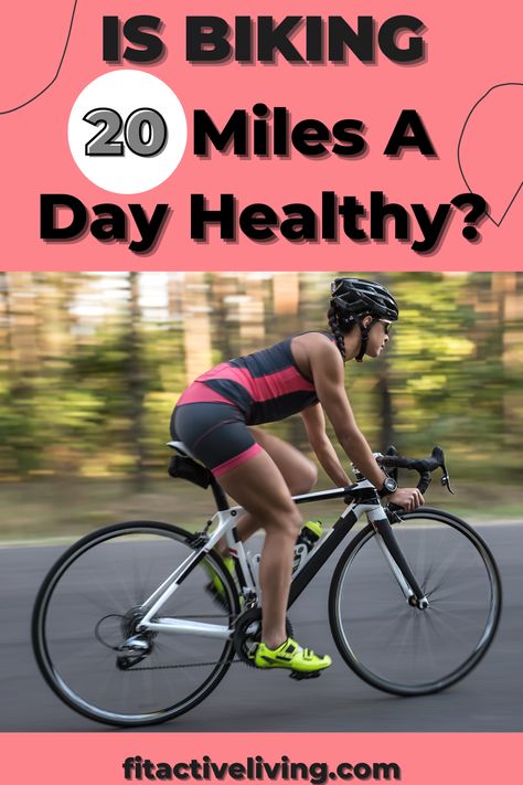 Is Biking 20 Miles a Day Healthy? - In determining whether biking 20 miles a day is healthy, there are several factors you should consider. What is your goal? Are you thinking of biking 20 miles a day to help lose weight, stay fit, training for an event or to just get outdoors? All are great reasons! Click this pin to find out whether biking 20 miles a day is healthy! Bicycle Workout Outdoor, Cycling Workout Beginner, Aesthetic Cycling, Hiit Bike, Workouts For Runners, Bike Women Cycling, Biking Tips, Bike Workout, Cycling Benefits