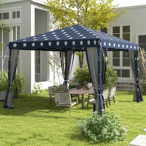 Amazon.com : Outsunny 10' x 10' Pop Up Canopy Tent with Netting, Instant Gazebo, Ez up Screen House Room with Carry Bag, Height Adjustable, for Outdoor, Garden, Patio, American Flag : Patio, Lawn & Garden Canopy Tent Outdoor, Gazebo Tent, Screen House, Instant Canopy, Pop Up Canopy Tent, Gazebo Pergola, Event Tent, Patio Gazebo, Shade Structure