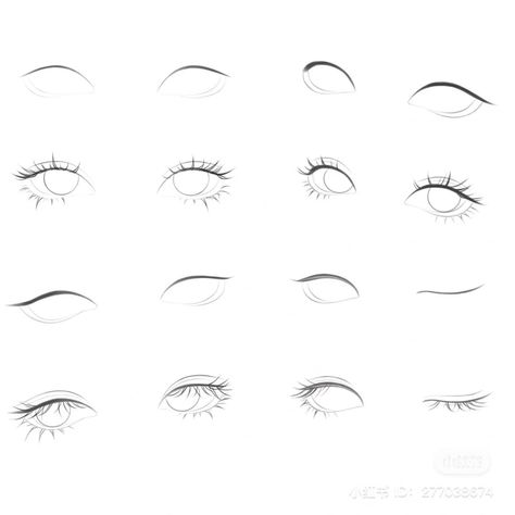 Korean Eyes Draw Tutorial, Different Eye Shapes Drawing, Ways To Draw Eyes, Easy Eye Drawing, Photoshop Drawing, 얼굴 드로잉, Eye Drawing Tutorials, Drawing Tutorial Face, Eye Sketch