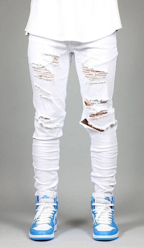 Cool Casual Party Outfits White Destroyed Zipper Pants... Check more at http://24myshop.cf/fashion-style/casual-party-outfits-white-destroyed-zipper-pants-2/ 170 Lbs, Mens Fasion, Fashion 2016, Zipper Pants, Destroyed Denim, Best Running Shoes, African Men Fashion, Chino Jeans, Mens Pants Fashion