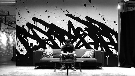 projects – Bisco Smith Modern Art Graffiti, Modern Graffiti Art, Murals Black And White, Graffiti Furniture, New York Pizza, Graffiti Murals, Wall Paint Designs, Graffiti Designs, Graffiti Wall Art